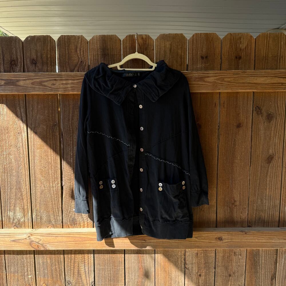 SMART Black Whimsigoth Lagenlook Jacket Artsy Avant Garde Size M